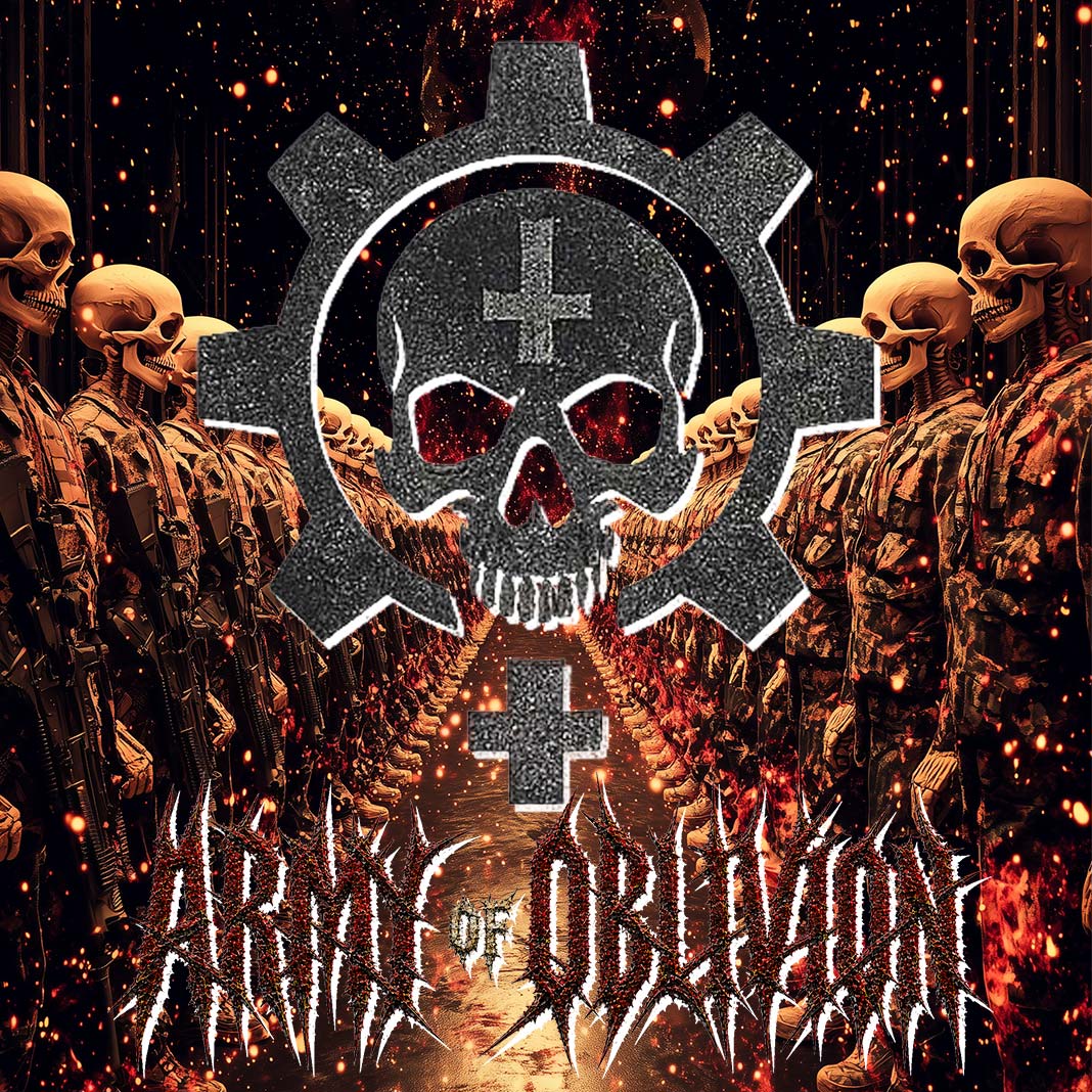 Army of Oblivion — skull insignia, skeletal army and artist wordmark
