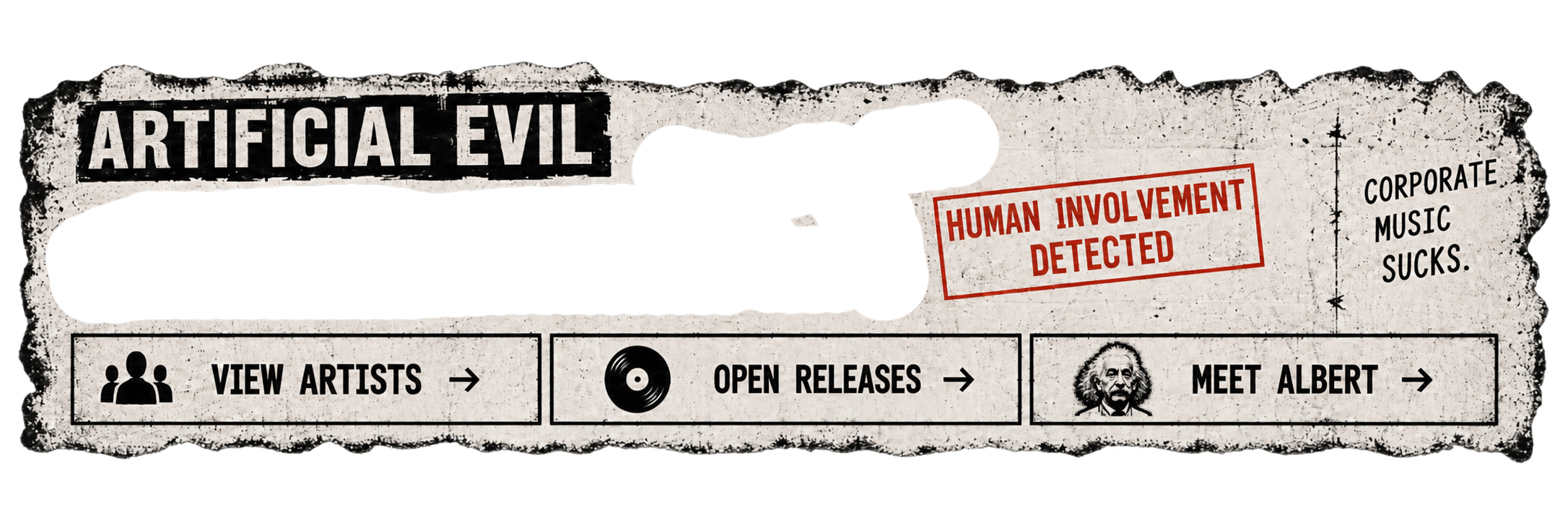 Artificial Evil — Human Involvement Detected — command-strip artwork